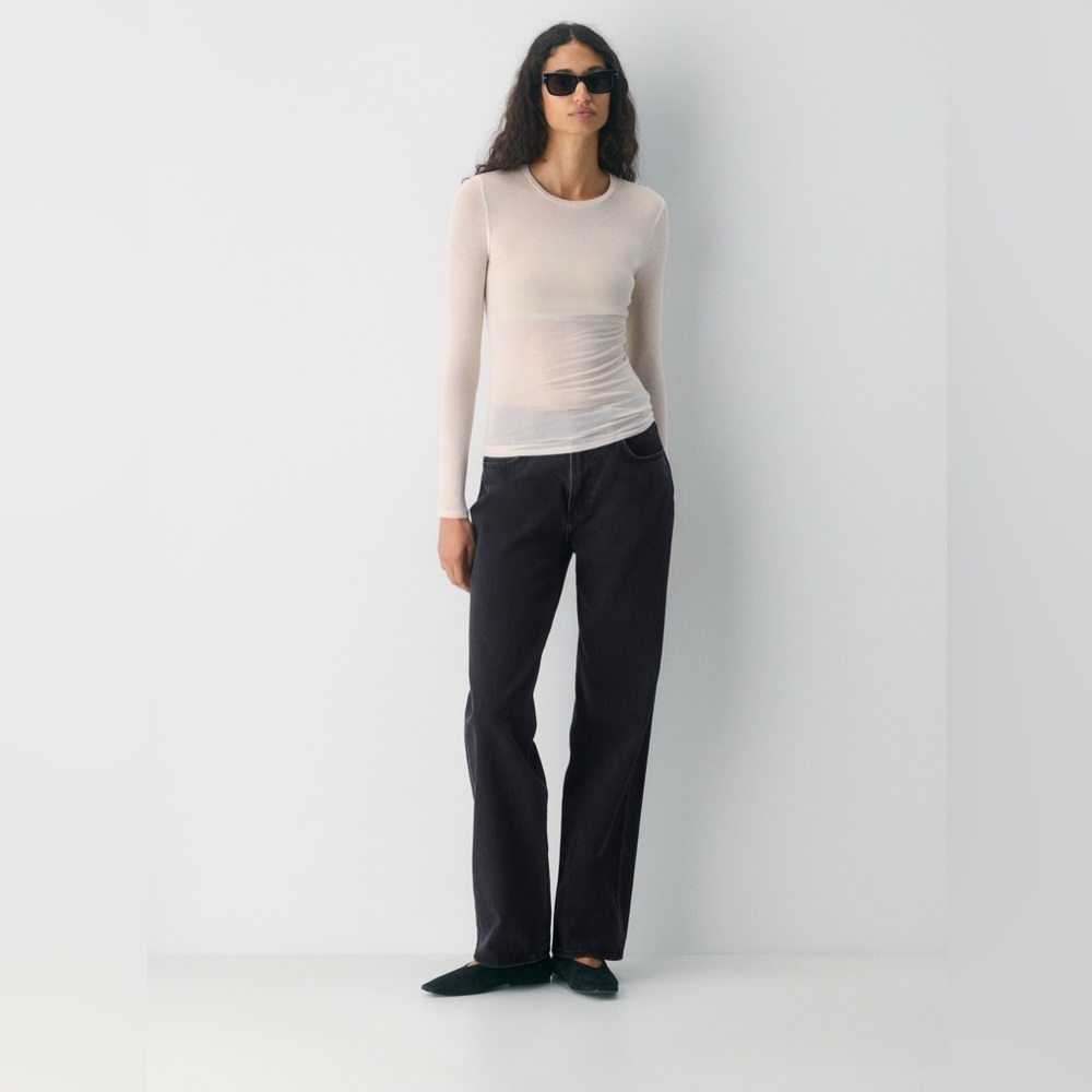 ARITZIA BABATON ‘SULLIVAN’ SHEER LONG SLEEVE TOP